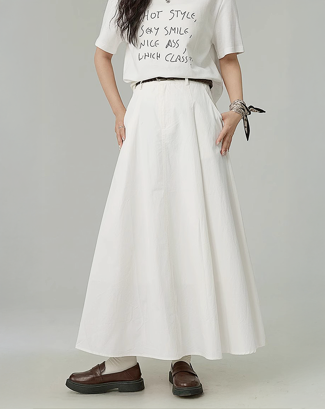 ♀Soft Flare Long Skirt