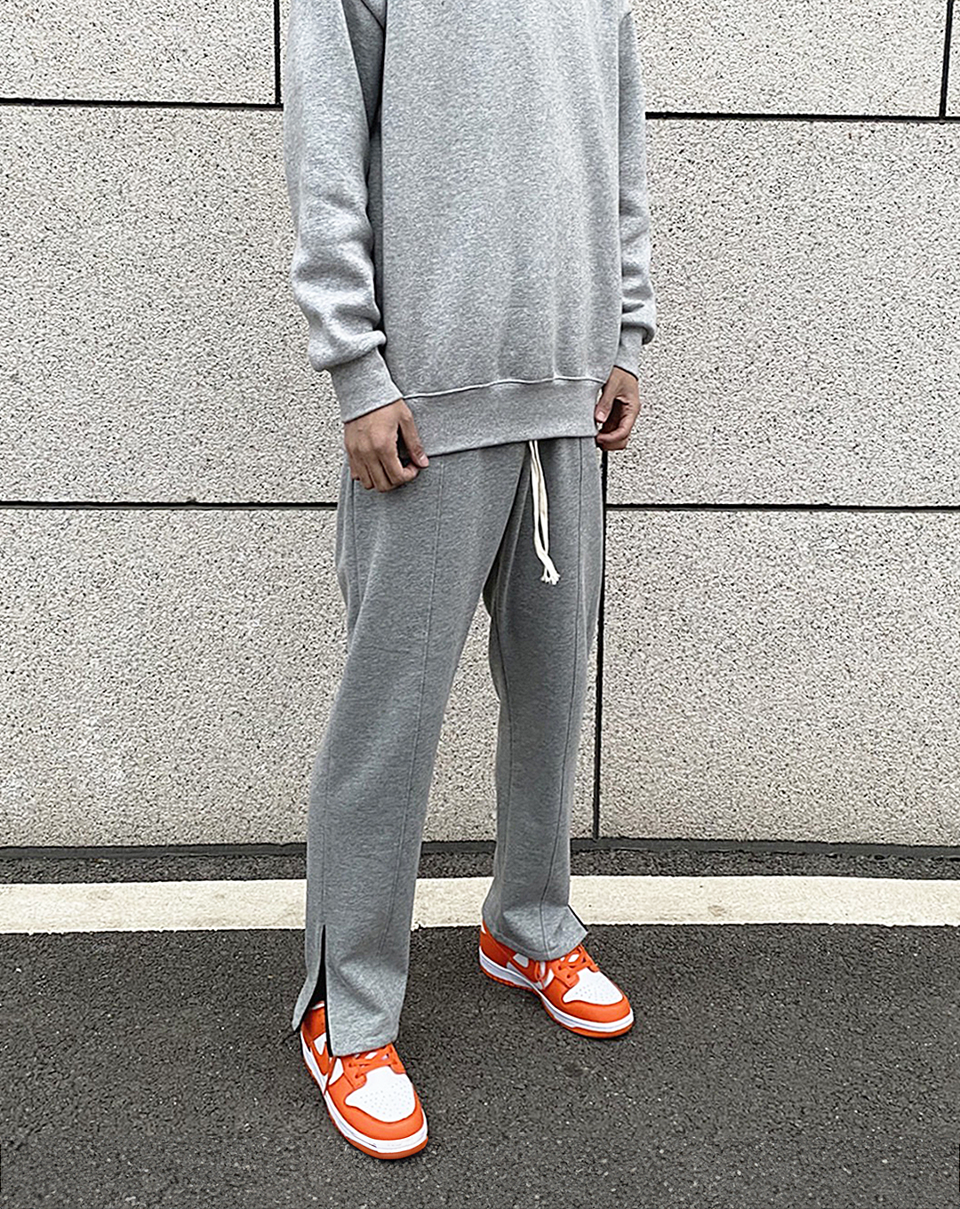 ♂Drawstring Side Slit Sweatpants