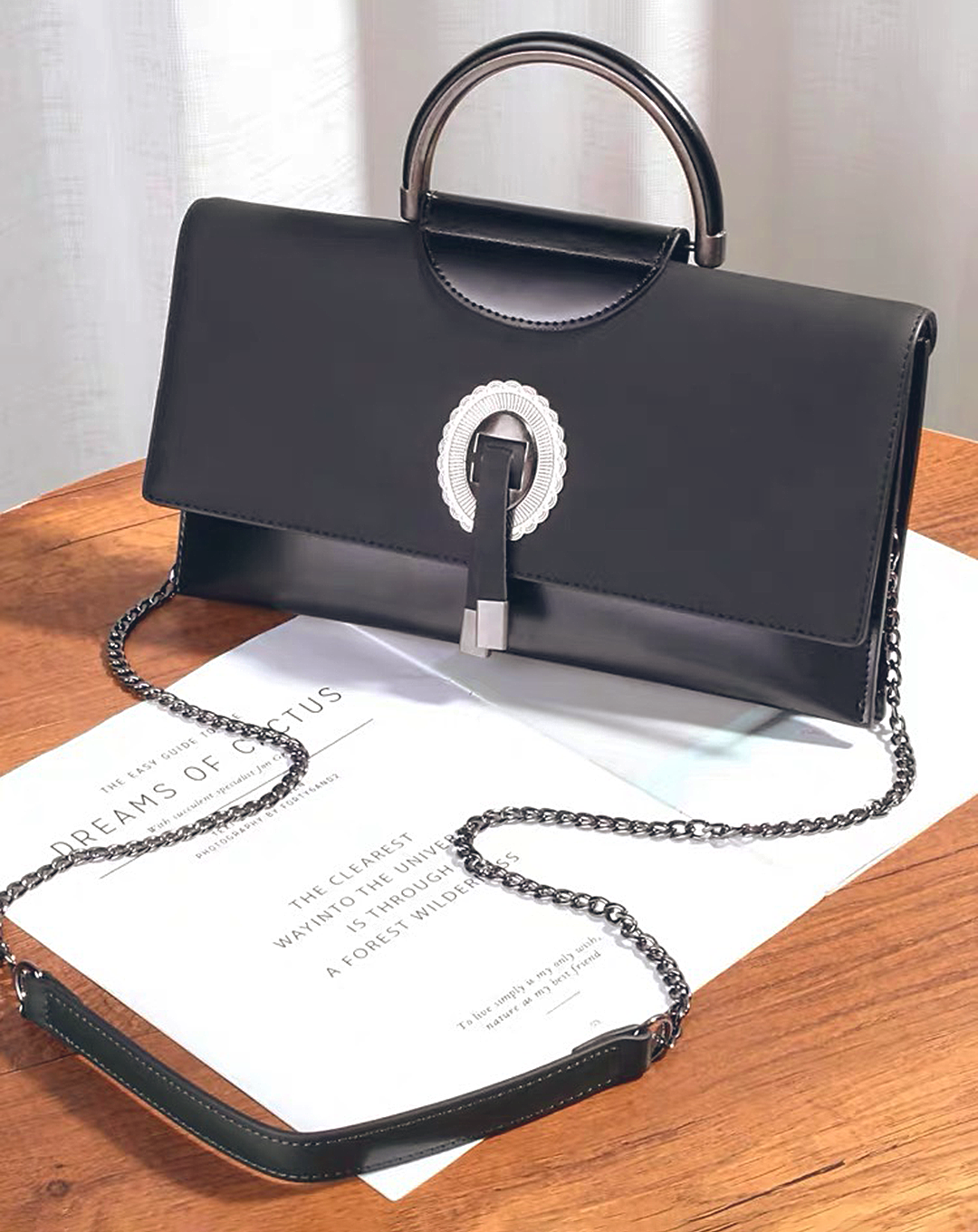 Leather Flap Handbag