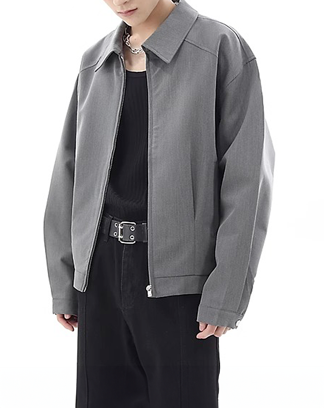 ♂Plain Zip-Up Jacket