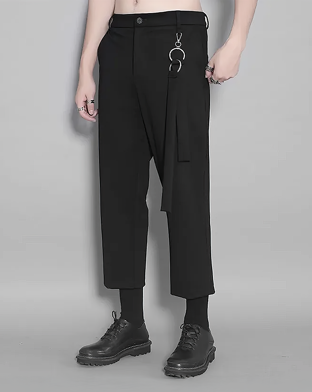 ♂Ring Accent Cropped Pants