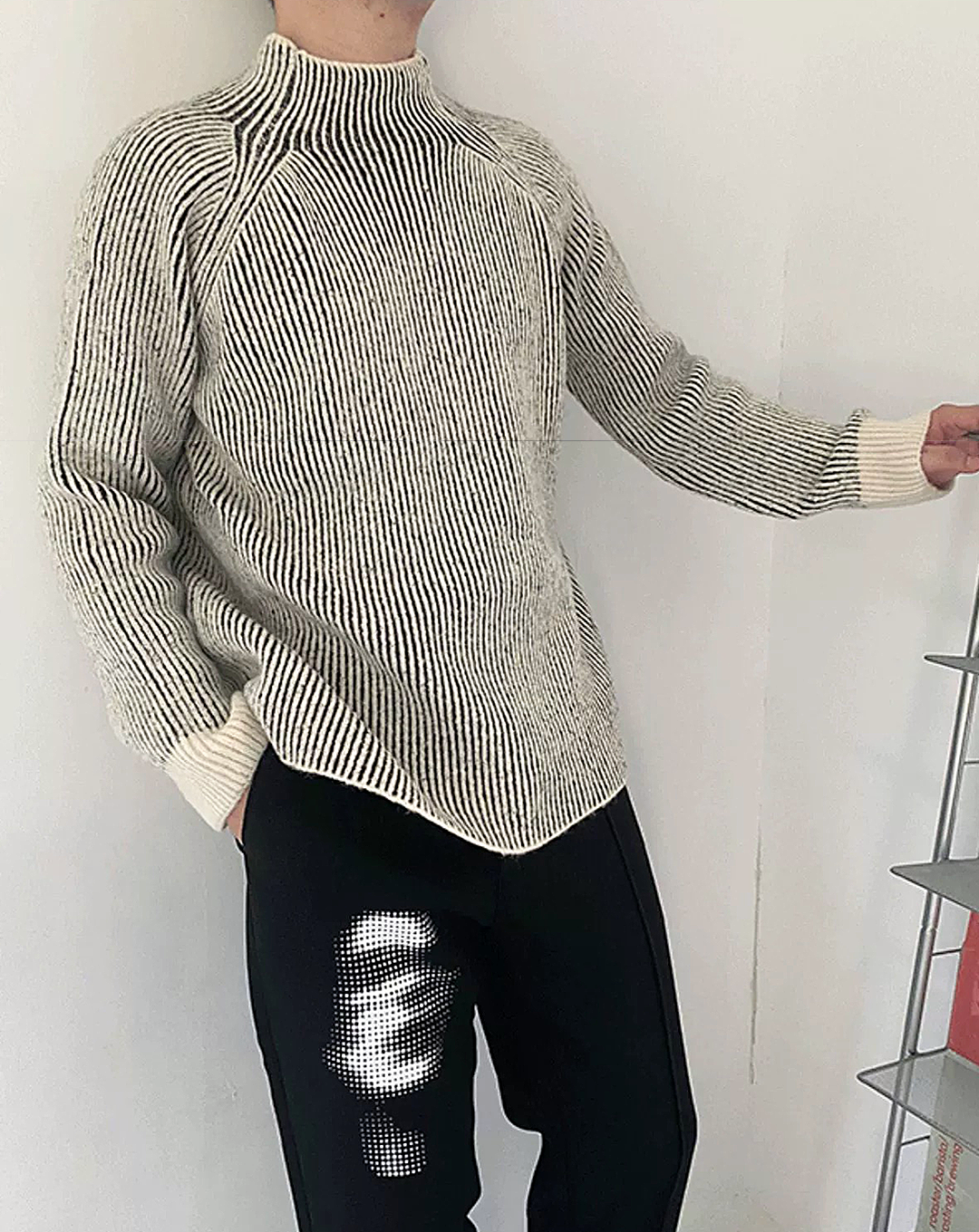 ♂Rib High Neck Knit