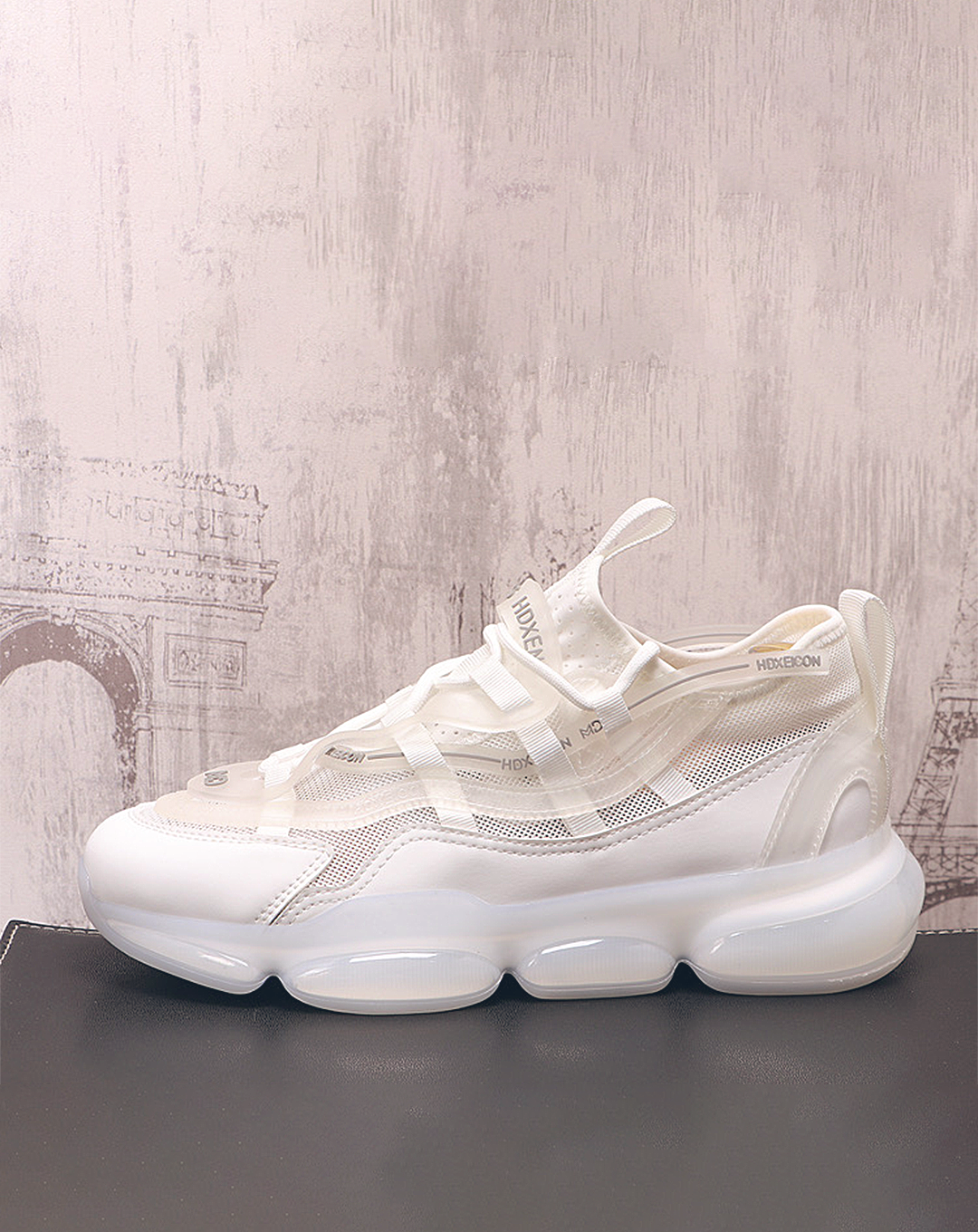 ♂♀Air Volume Sole White Sneakers