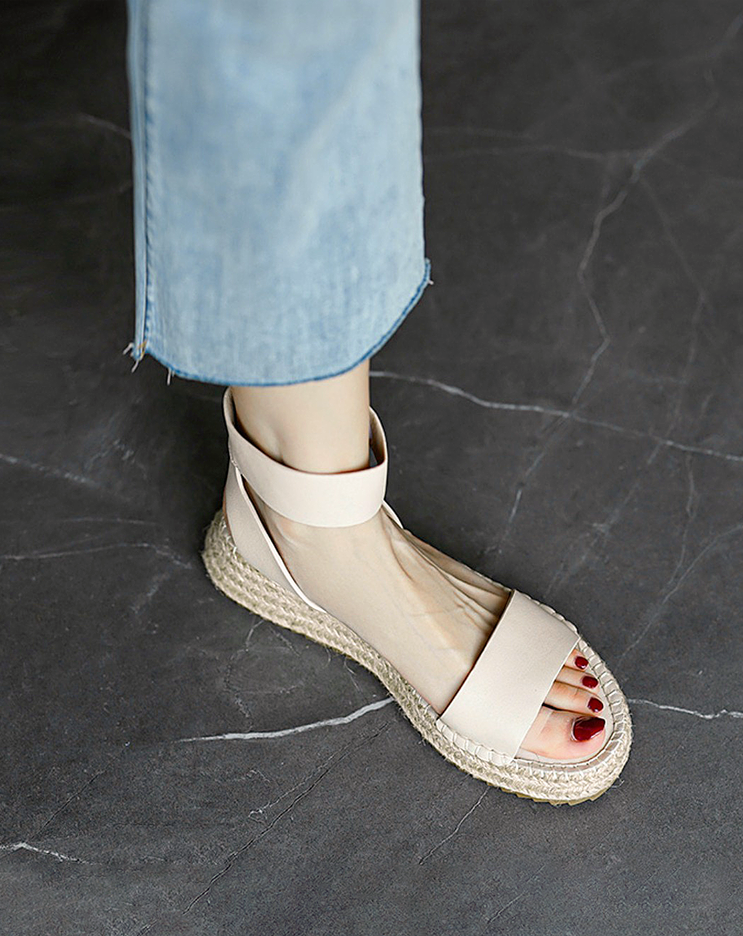 ♀Ankle Strap Wedge Sole Sandals