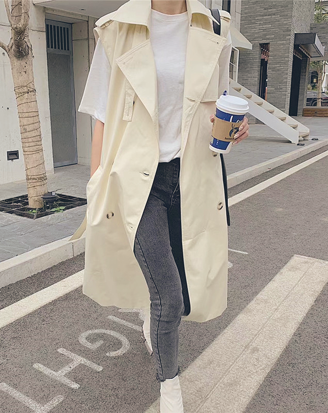 ♀Trench Style Gilet