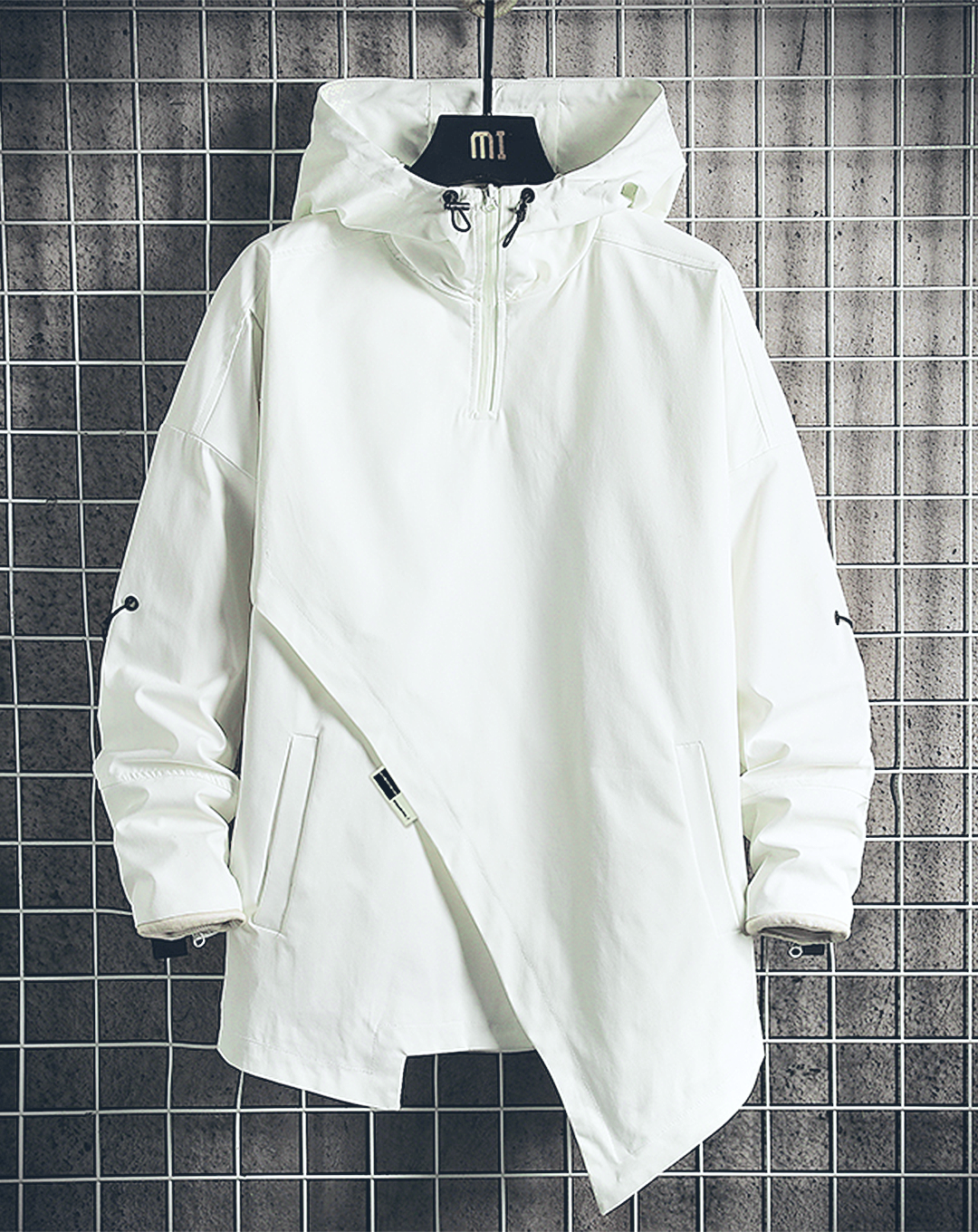 ♂Asymmetric Design Anorak Hoodie