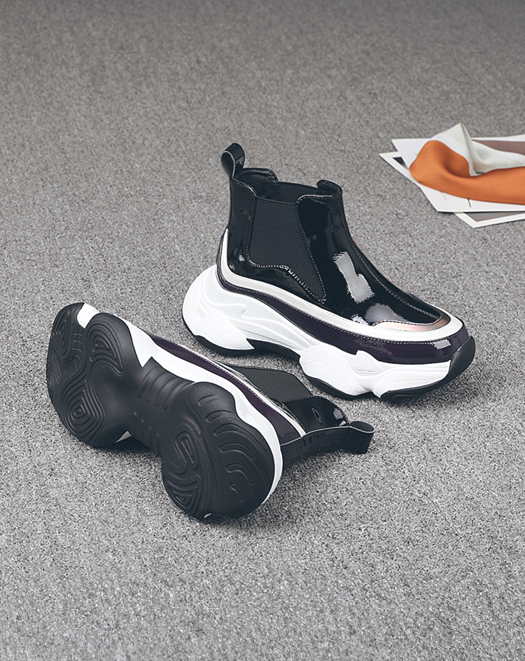 ♀本革/Side Gore Dad Shoes