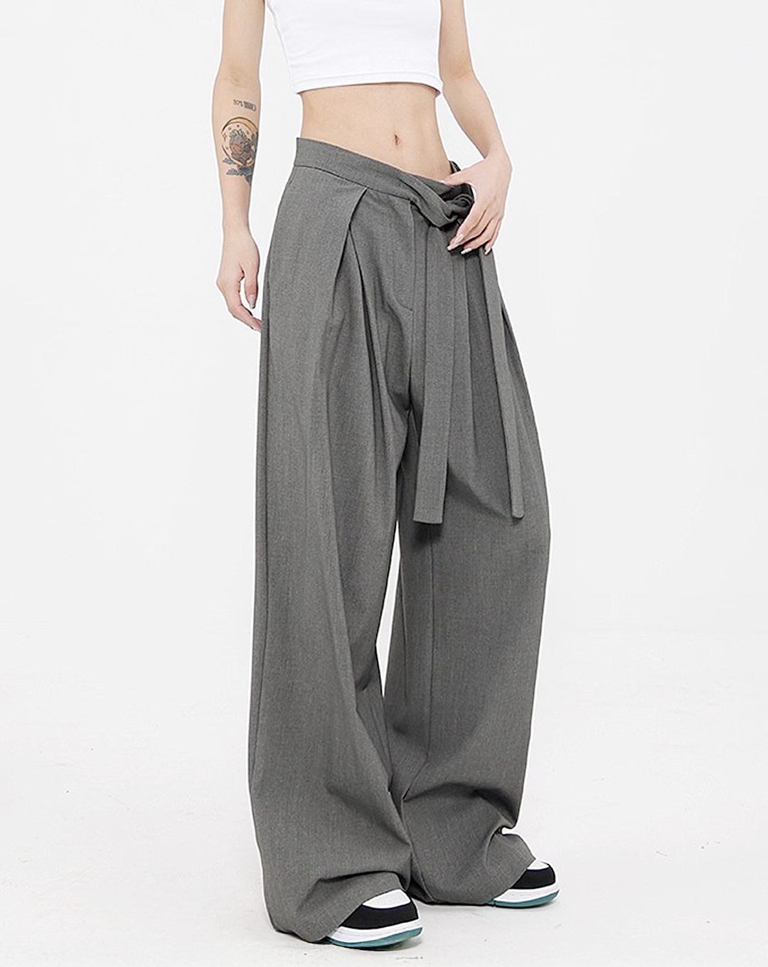 ♀Draped Wide Pants
