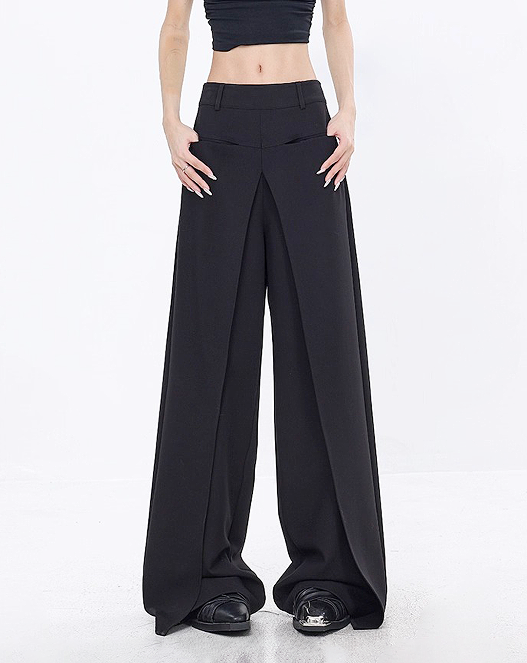 ♀V-Cut Draped Pants