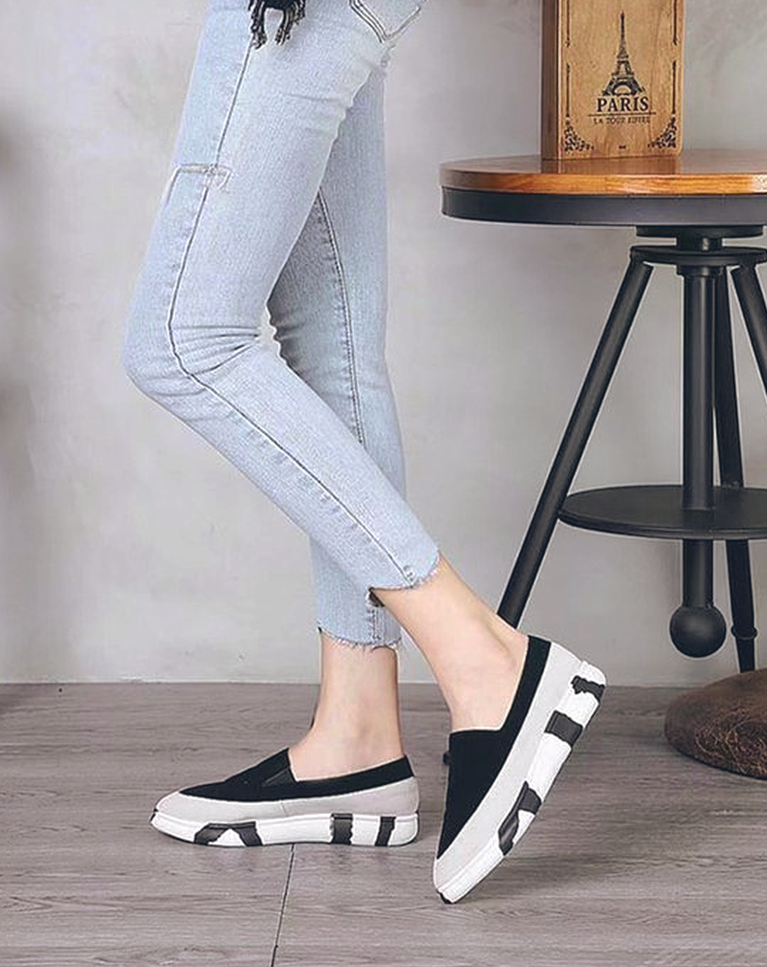 ♀Cow Pattern Sole Slip-On Shoes
