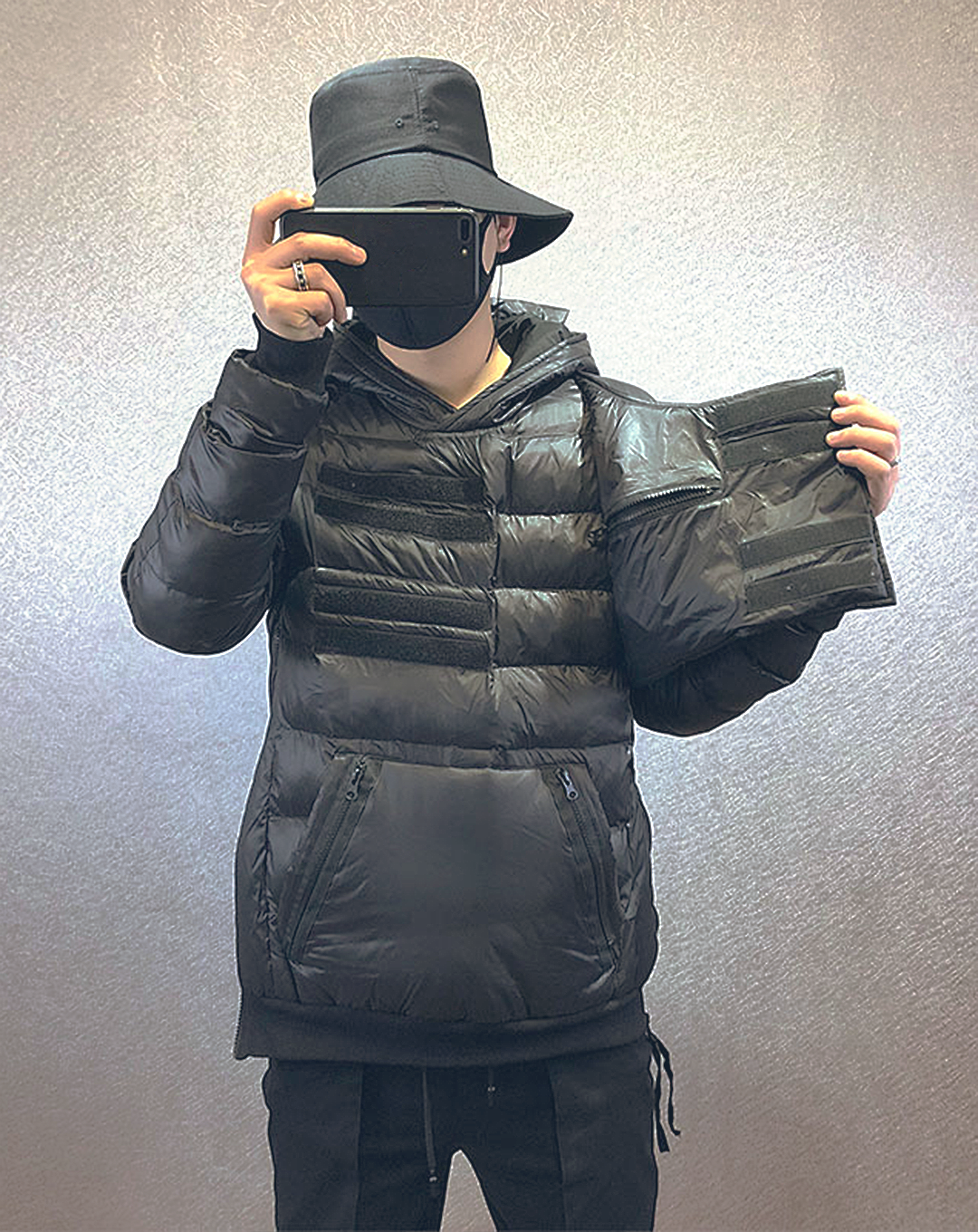 ♂Asymmetric Wrap Design Down Jacket