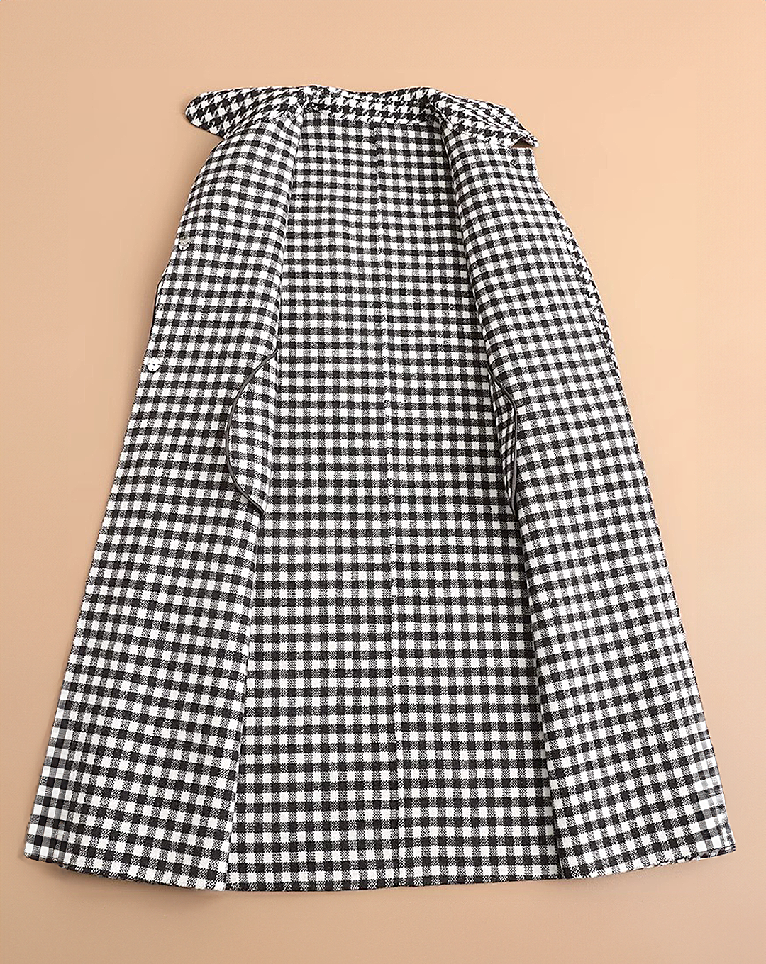 ♀Houndstooth Soutien Collar Coat