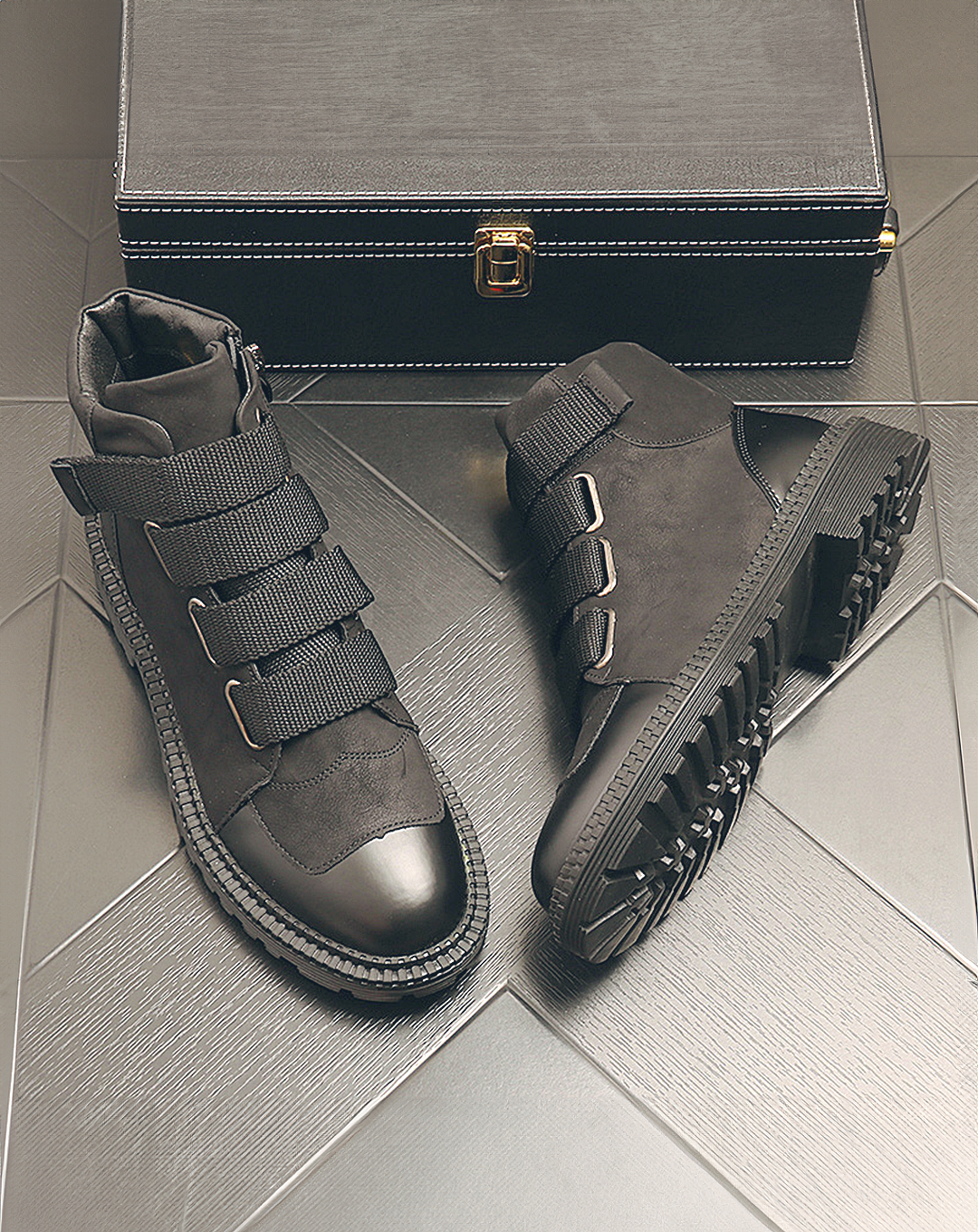 ♂♀Velcro Leather Boots