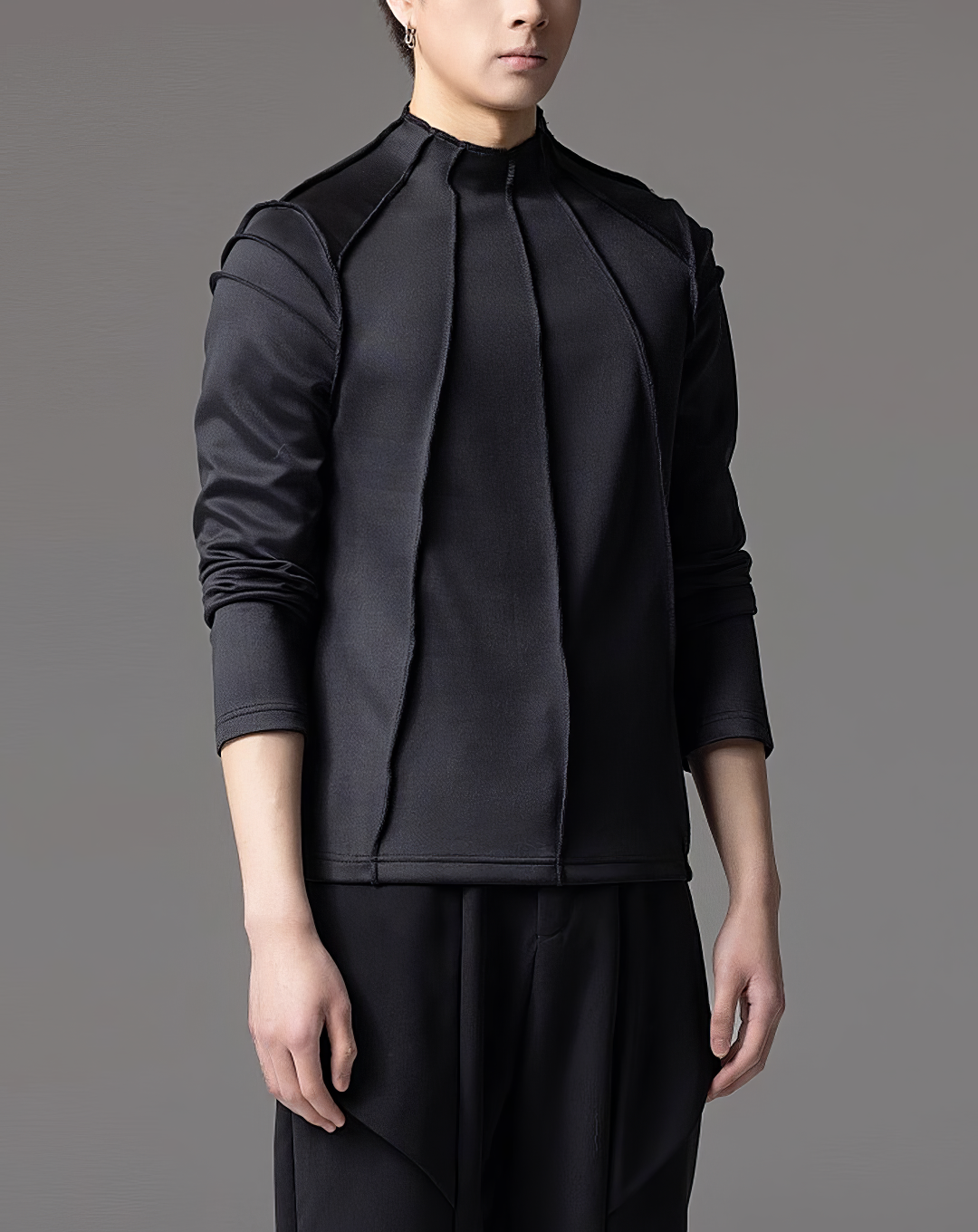 ♂Sharp Line High Neck Shirt
