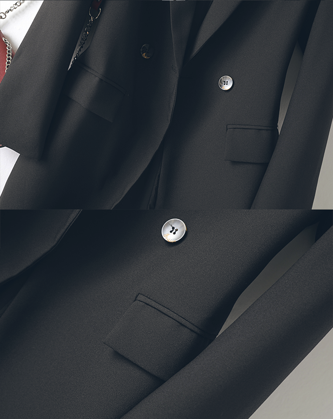 ♀Black Simple Long Jacket