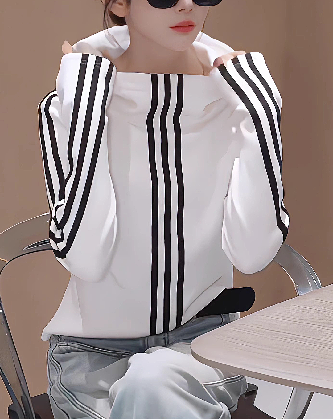 ♀Triple Stripe Hoodie