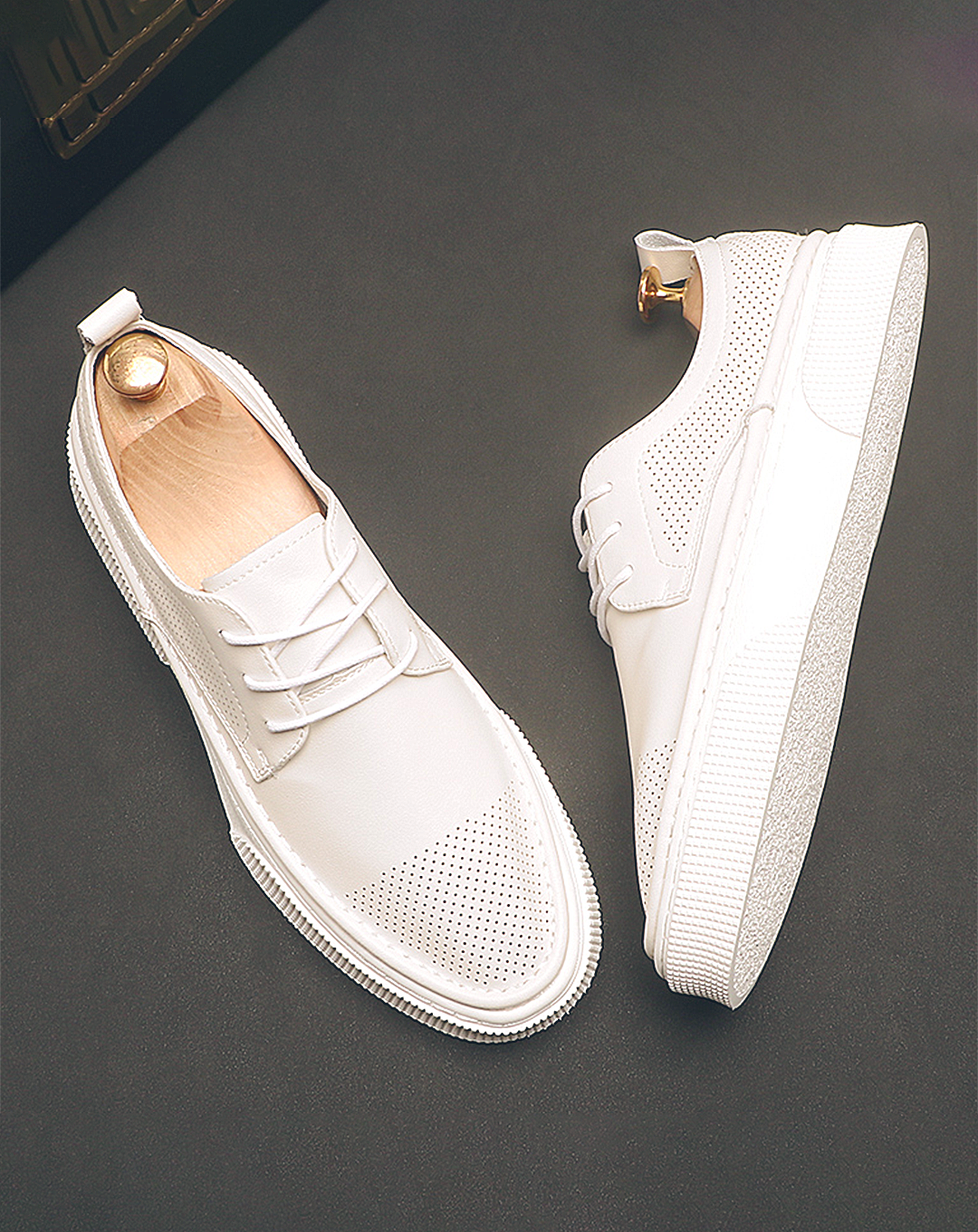 ♂♀Platform Mesh Leather Shoes