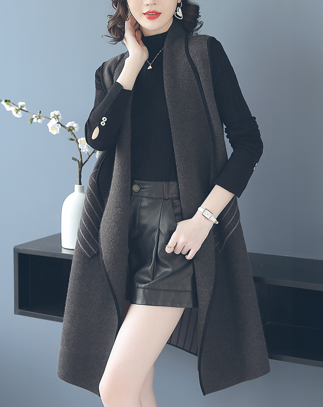 ♀Point Stripe Gilet Vest