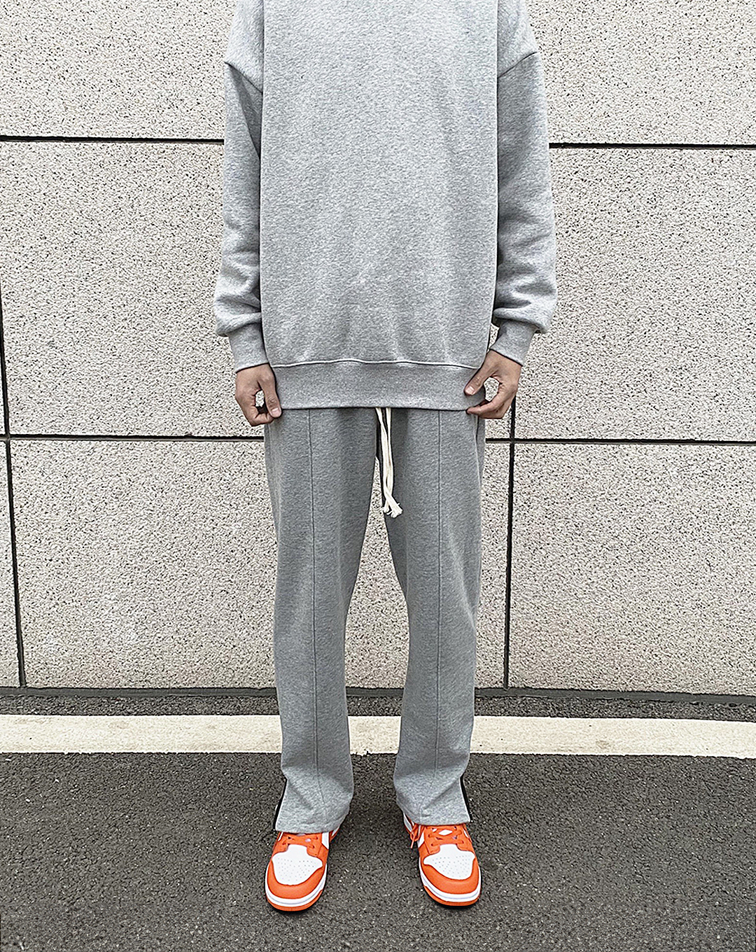 ♂Drawstring Side Slit Sweatpants