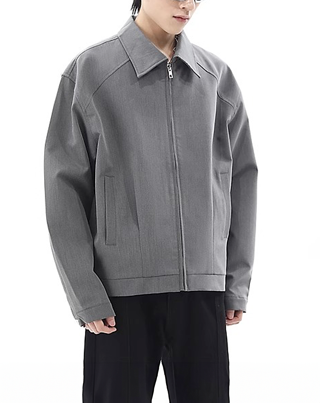 ♂Plain Zip-Up Jacket