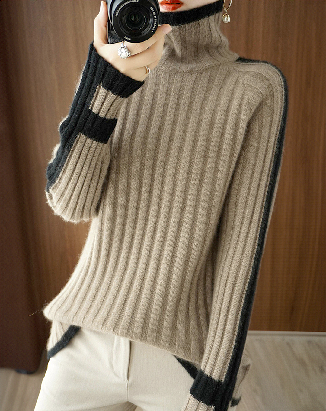 ♀Cashmere Rib Knit