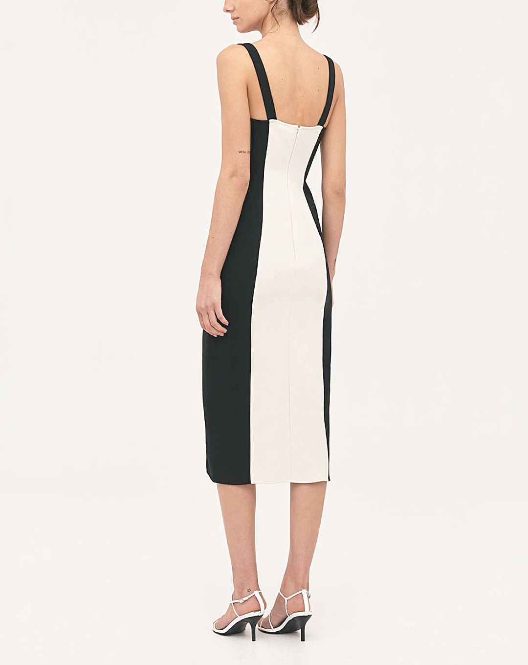 ♀Contrast Color Center Slit Dress