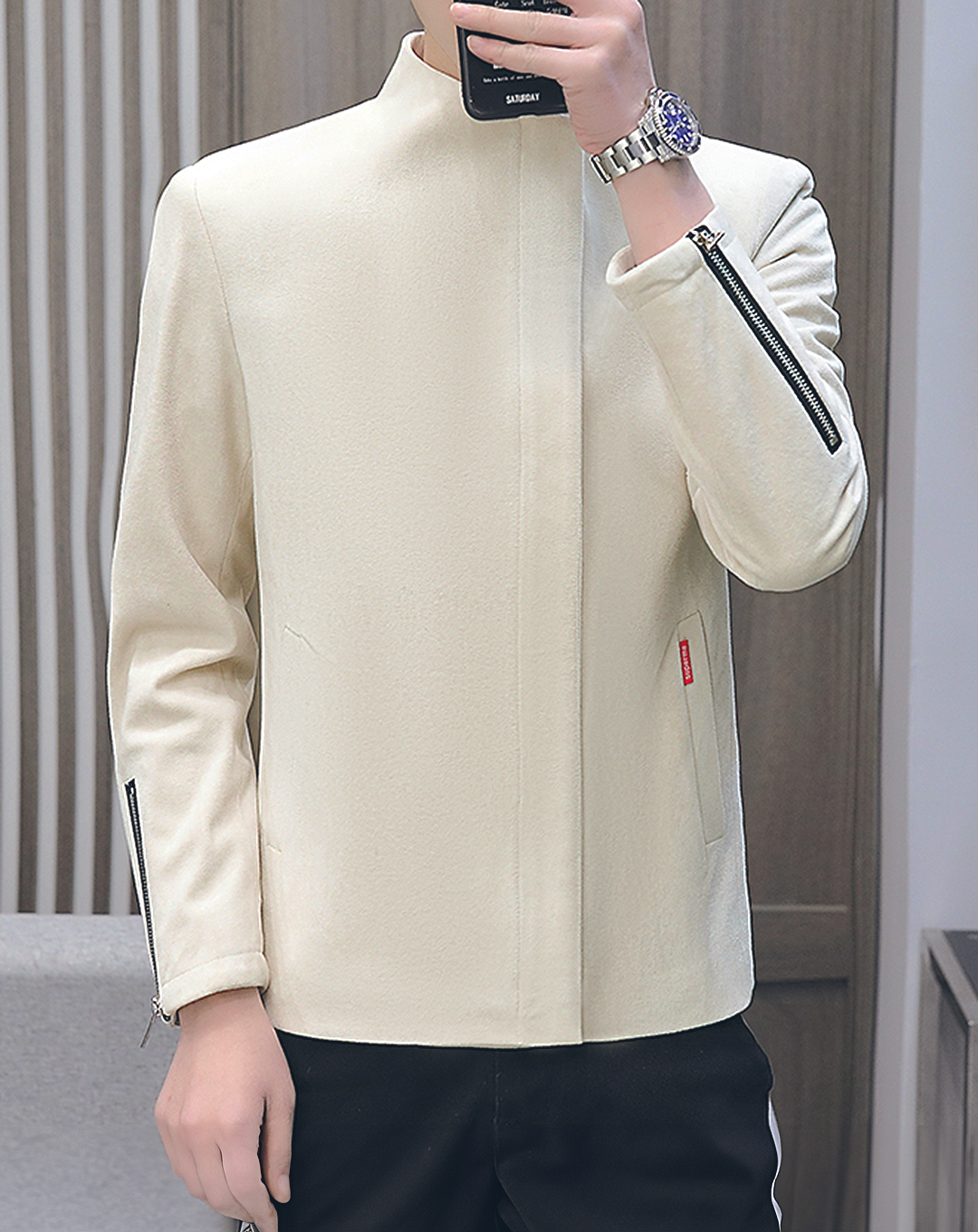♂Straight Zip Design Jacket