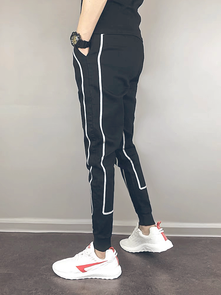 ♂Line Design Fitted Jogger Pants