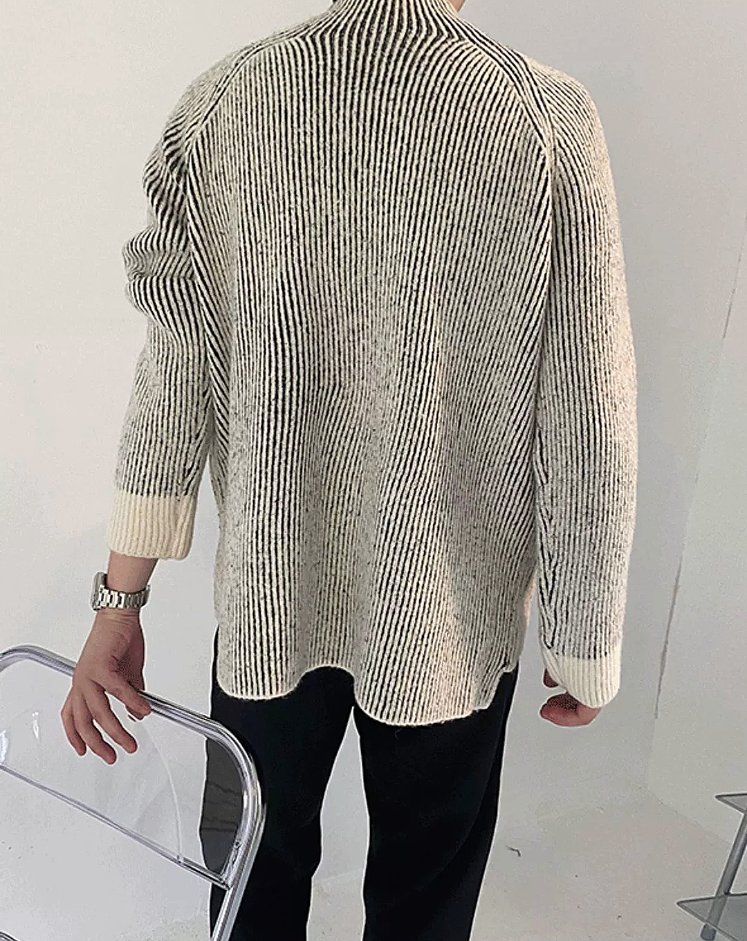 ♂Rib High Neck Knit