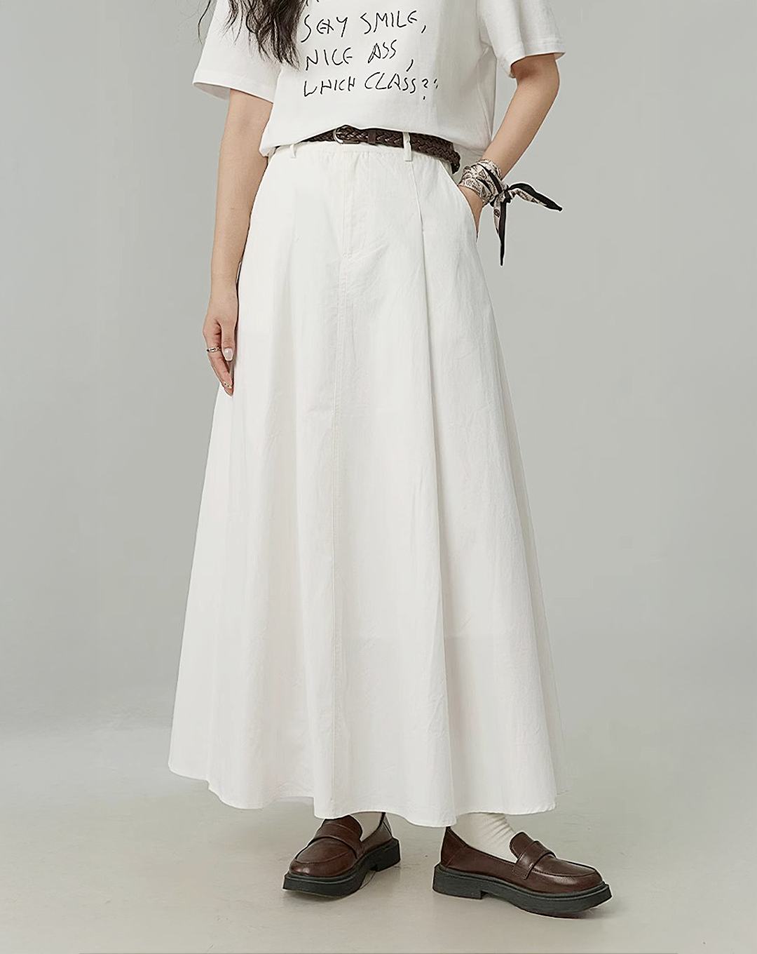 ♀Soft Flare Long Skirt