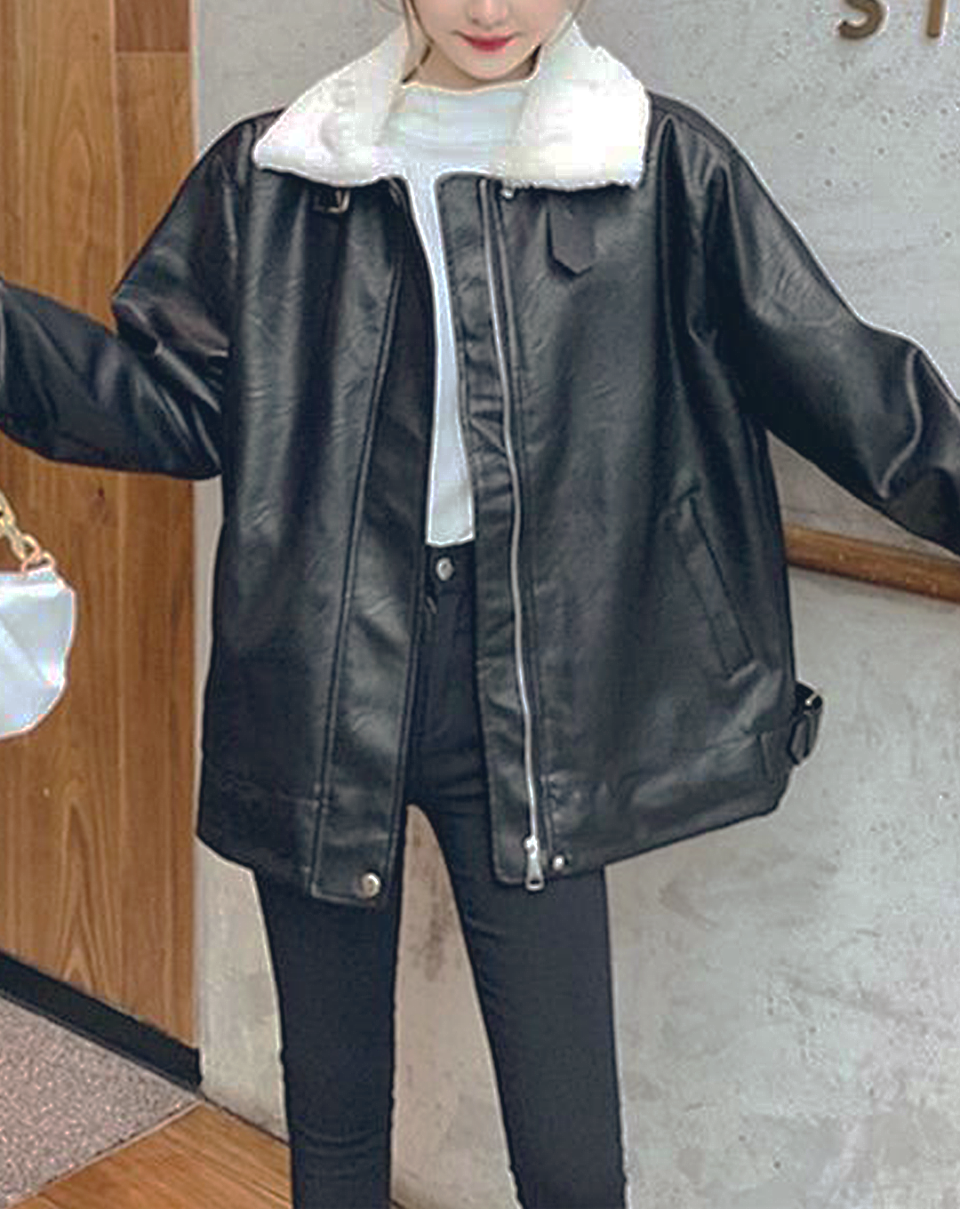♀Big Silhouette Mouton Jacket
