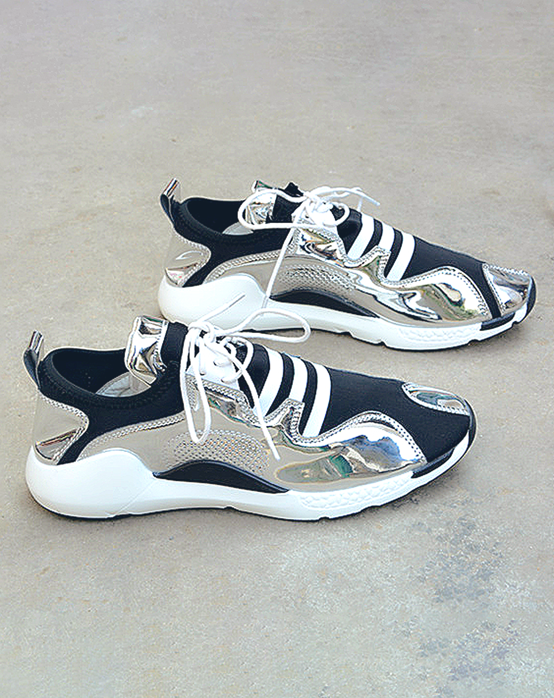 ♂♀本革/Horizontal Line Design Sneakers