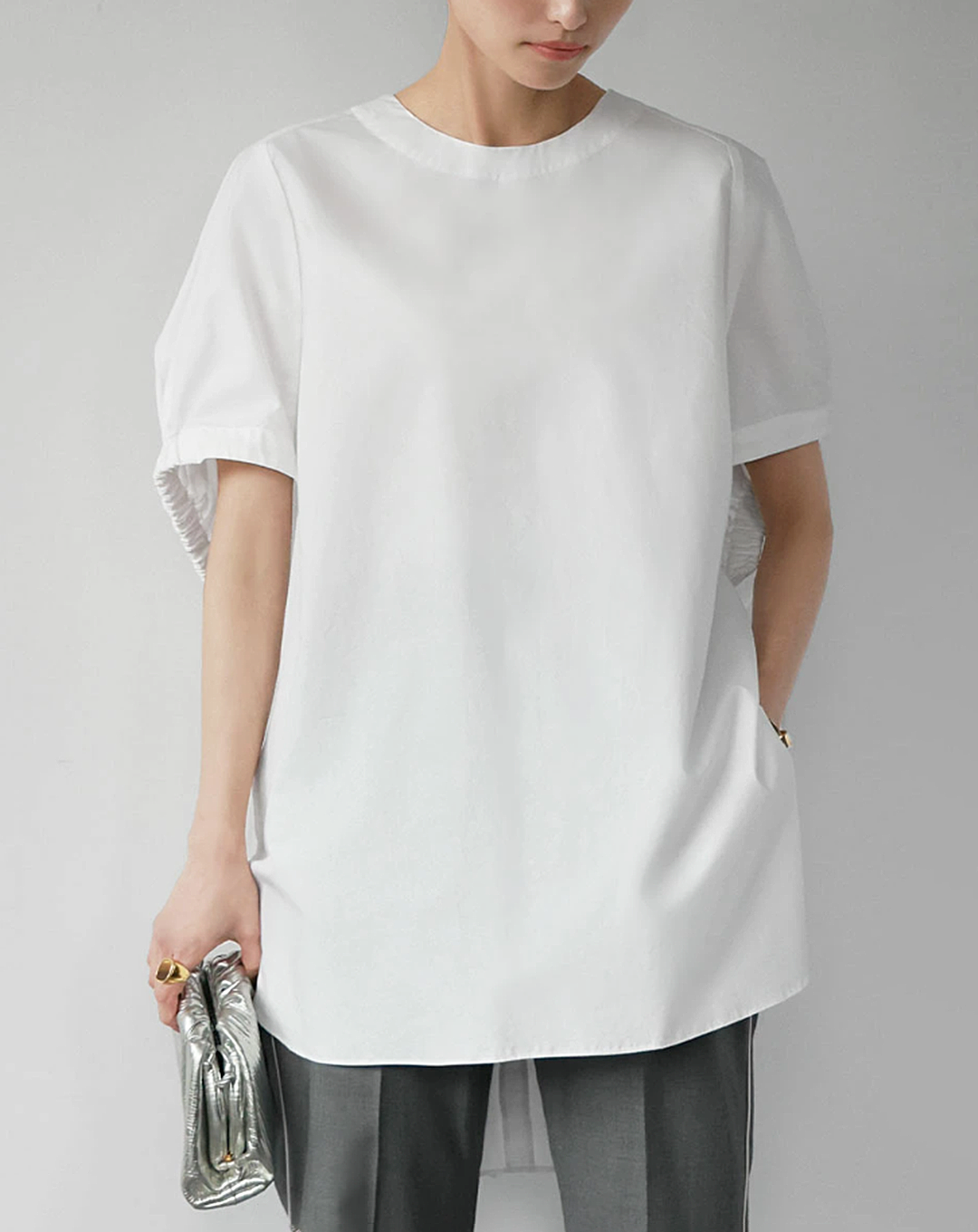 ♀Point Gathered Shirt
