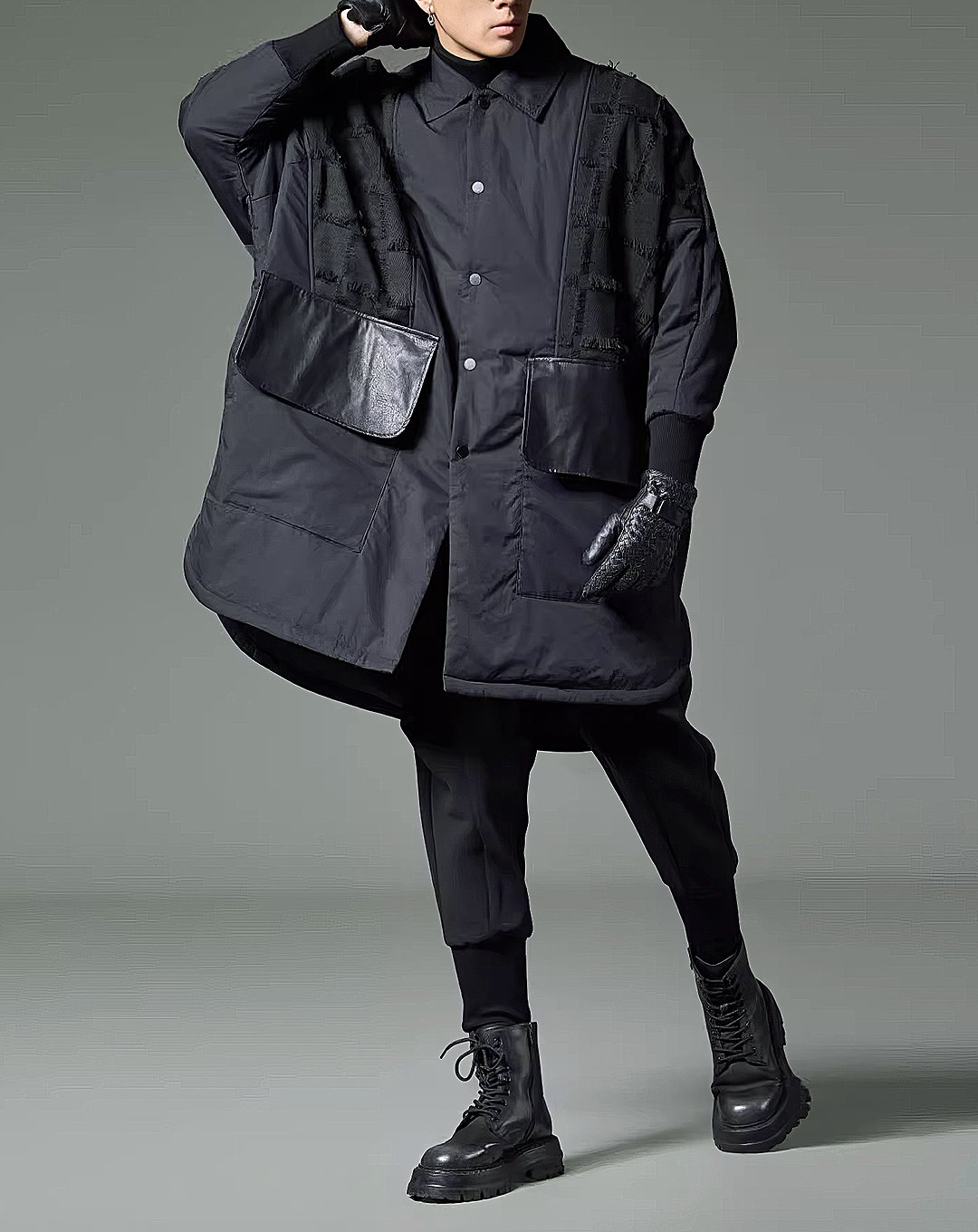 ♂Fringe Patchwork Coat