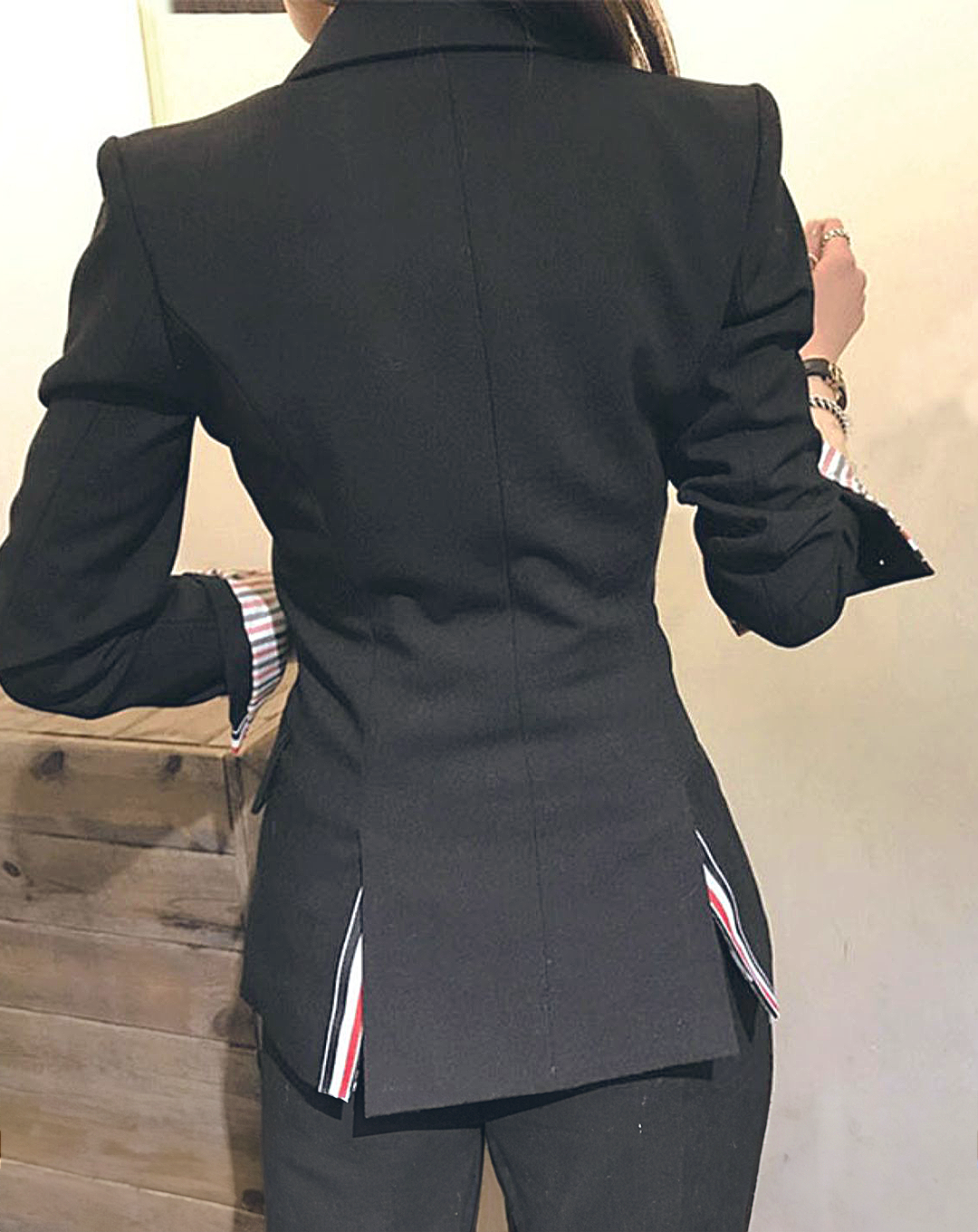 ♀Point Stripe Pants Suit