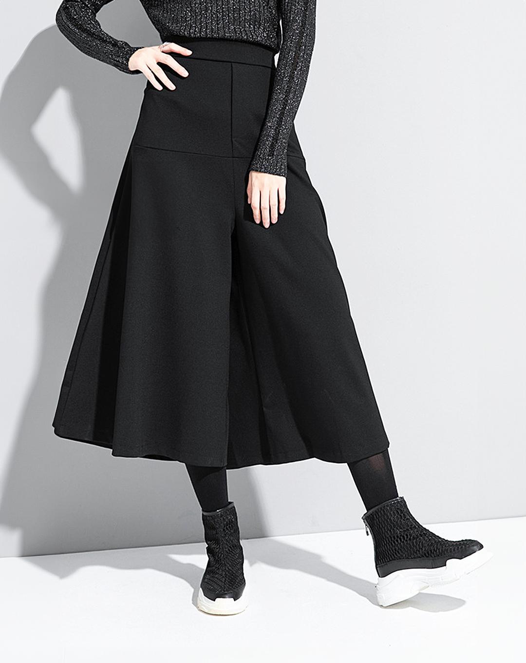 ♀Black Wide Leg Pants