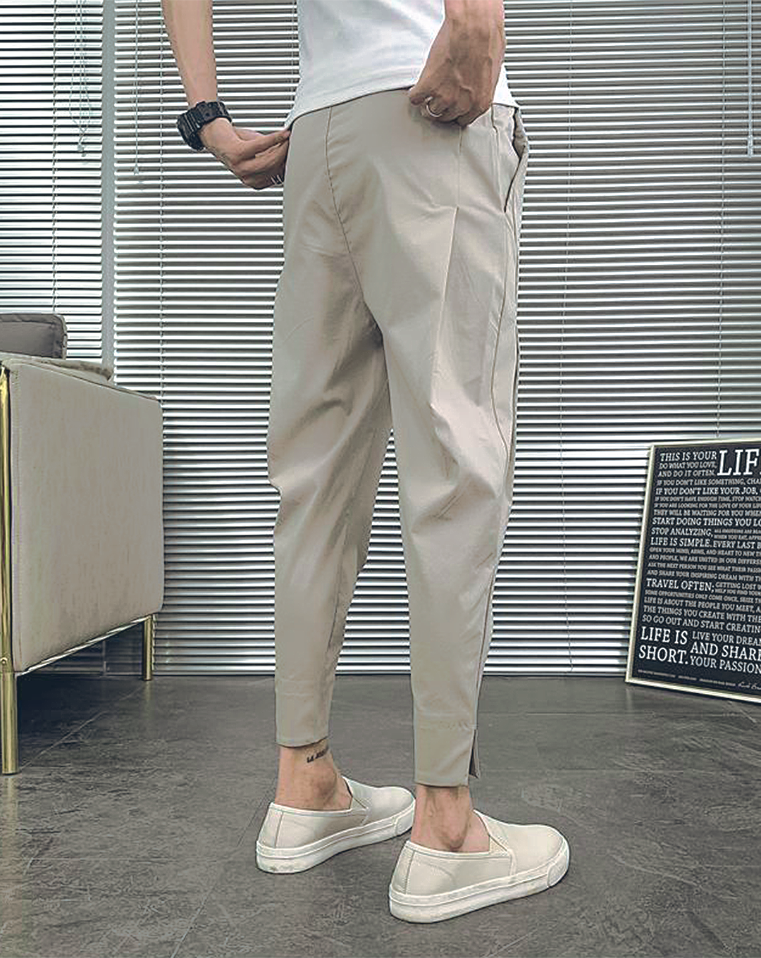 ♂Side Tuck Drawstring Pants