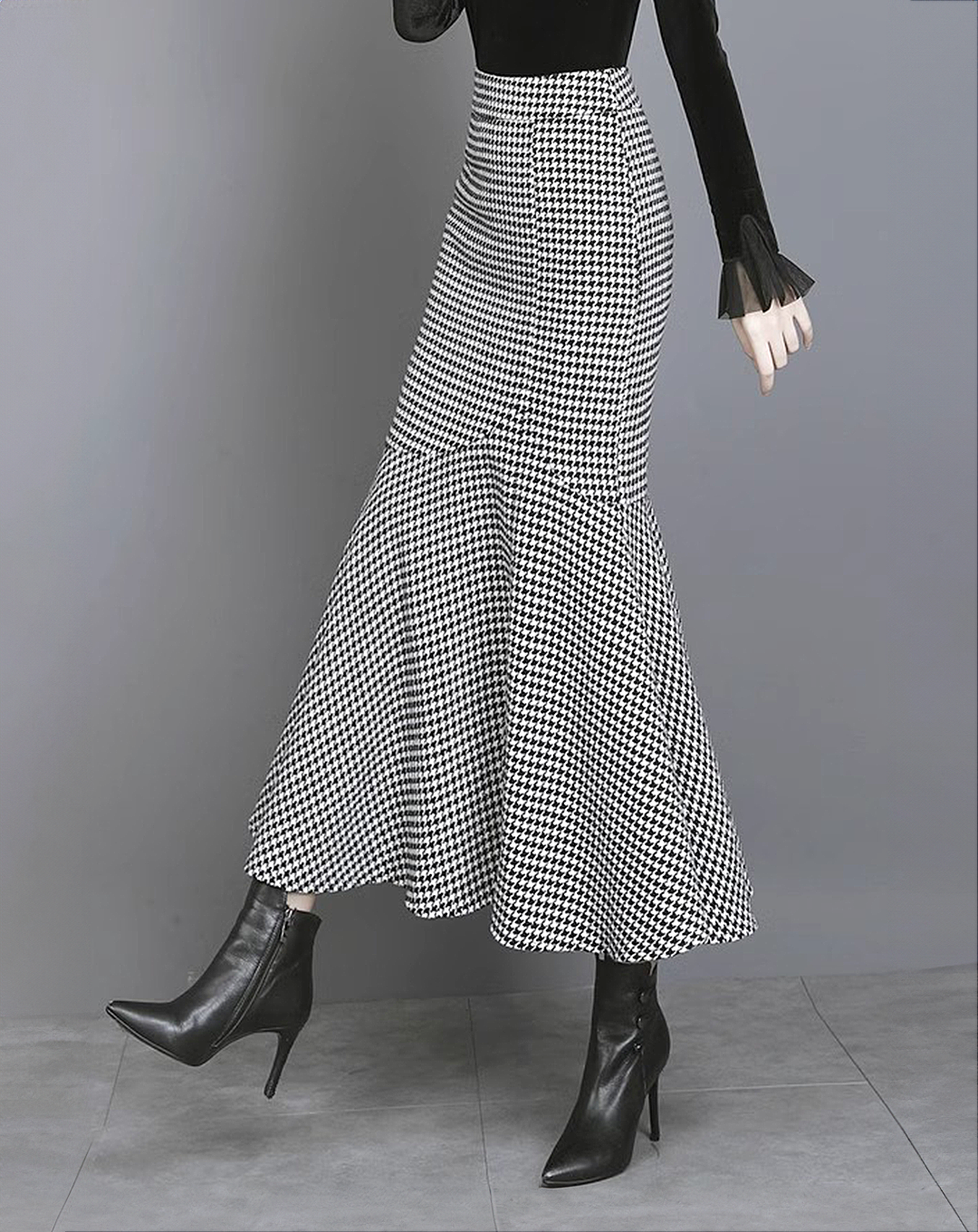 ♀Houndstooth Mermaid Skirt