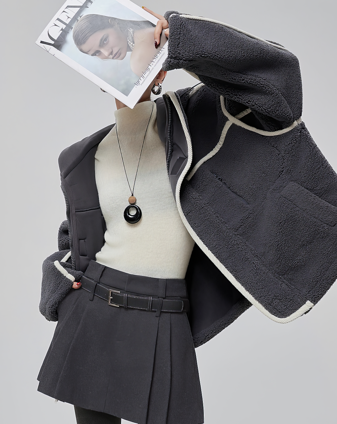 ♀Fluffy Fleece Blouson