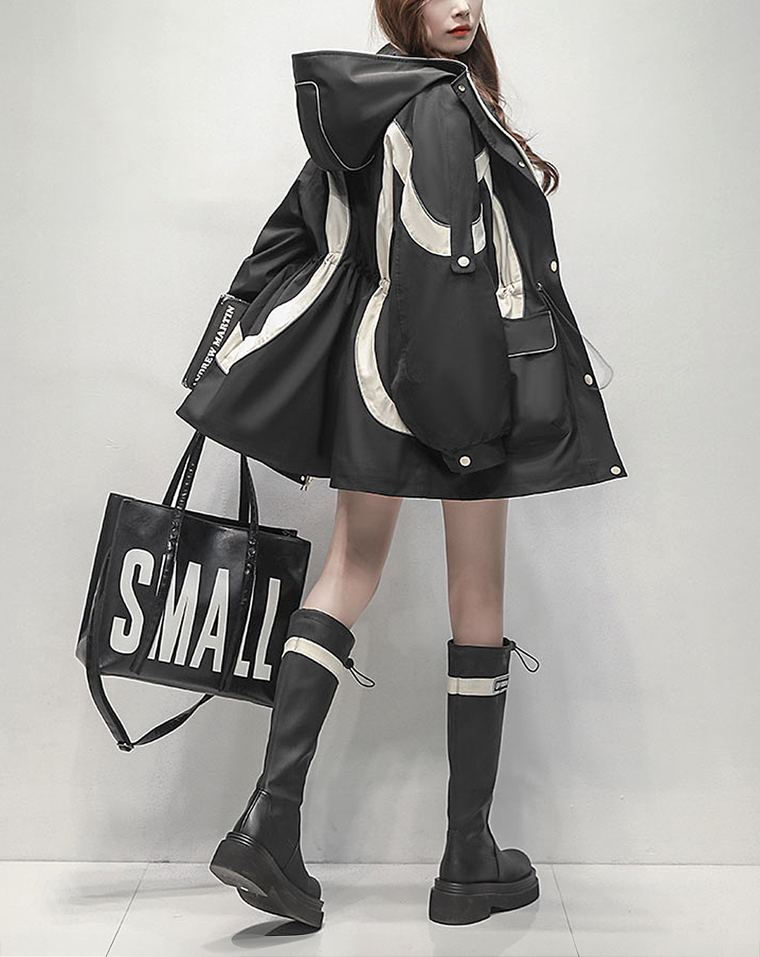 ♀Curve Line Hooded Jacket