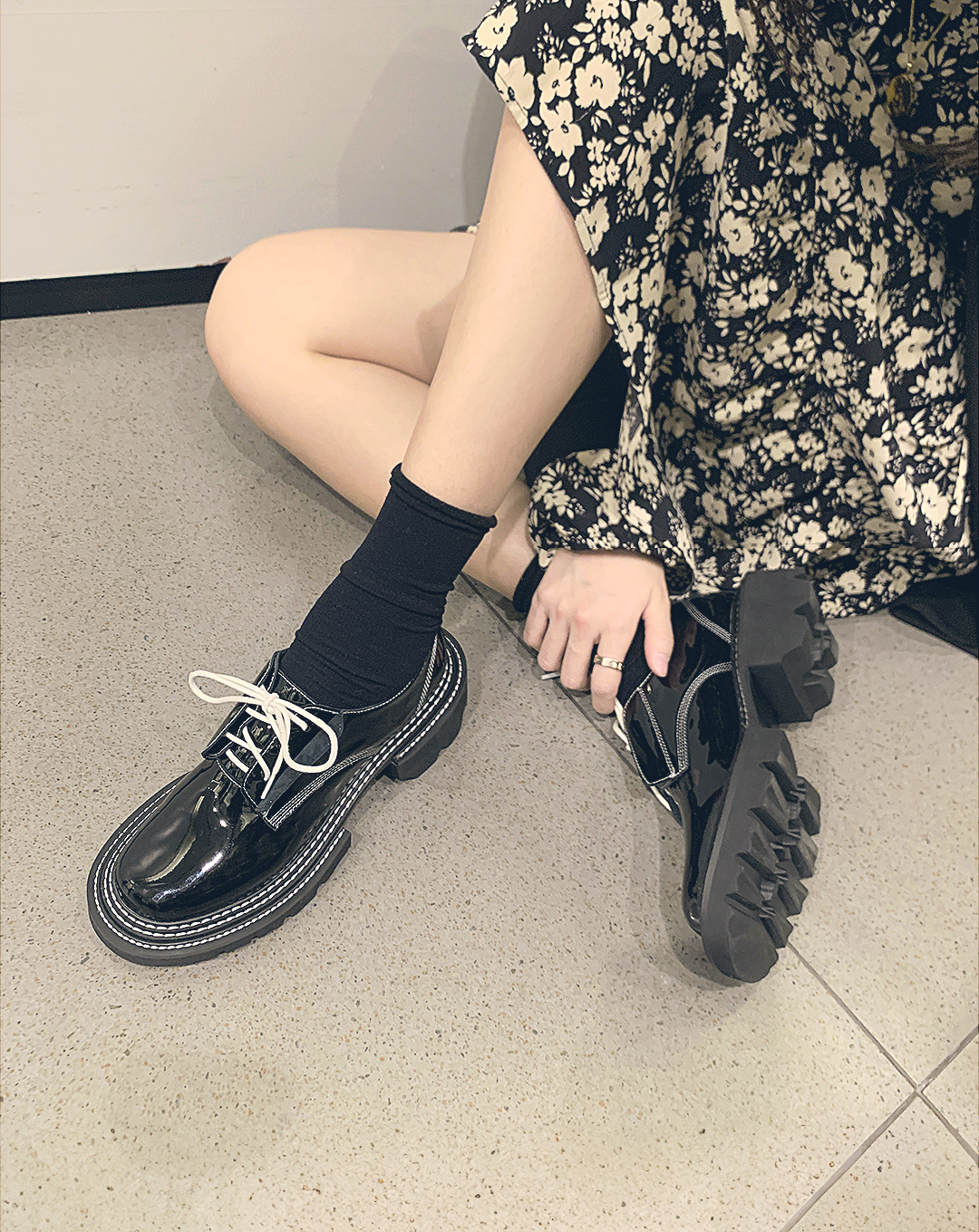 ♂♀本革/Stitch Design Leather Shoes