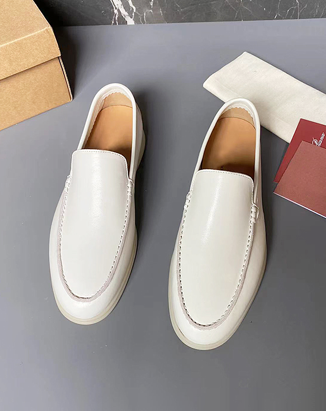 ♂♀本革/Simple Flat Loafers