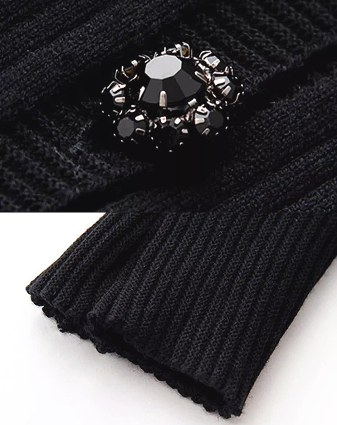♀Puff Sleeve Rib Cardigan