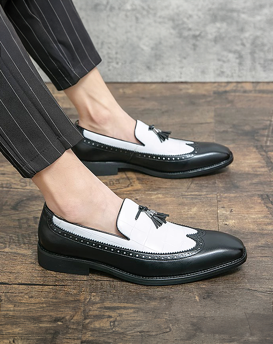 ♂Two-Tone Tassel Shoes