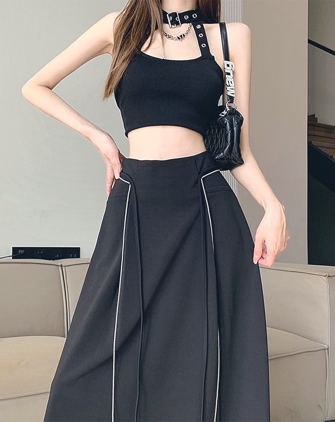 ♀Straight Line Long Skirt