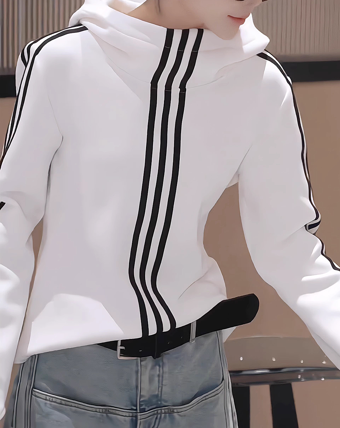 ♀Triple Stripe Hoodie
