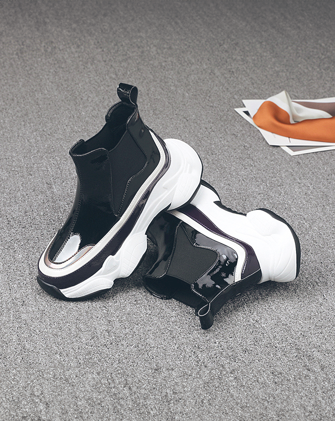 ♀本革/Side Gore Dad Shoes