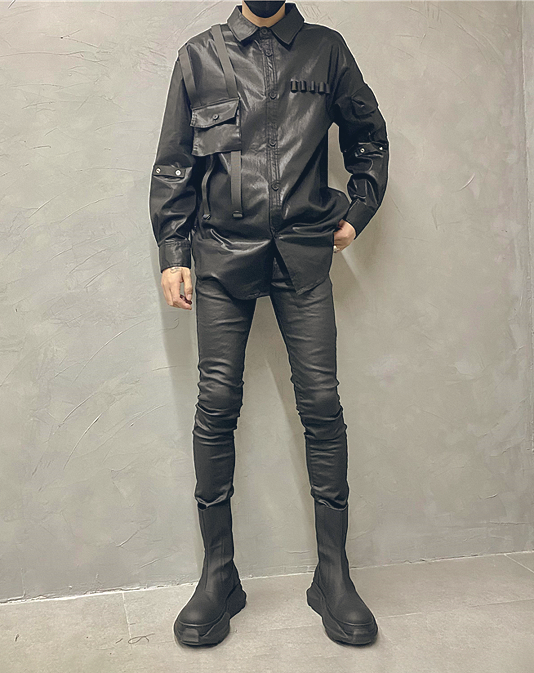 ♂Glossy Military Shirt