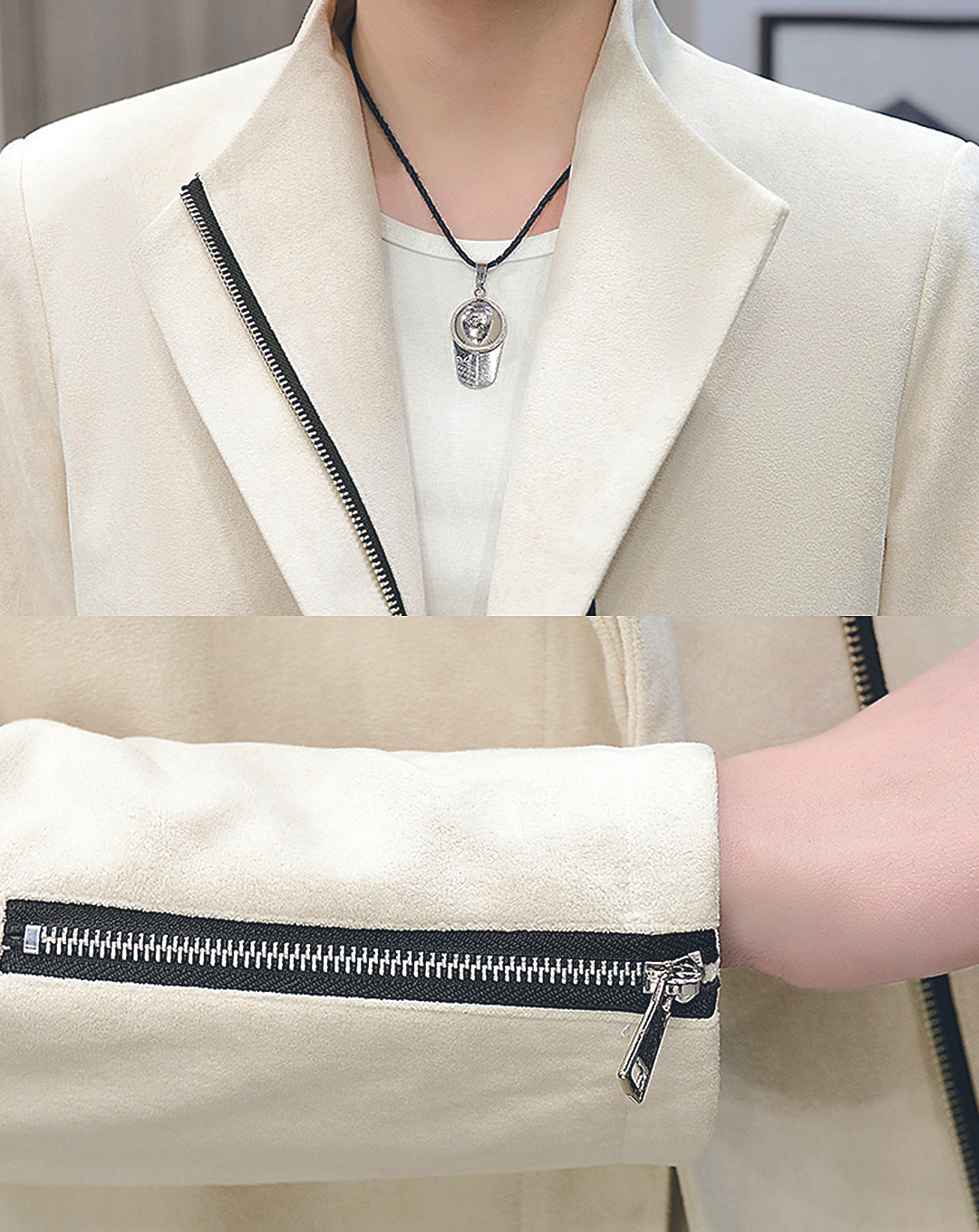♂Straight Zip Design Jacket