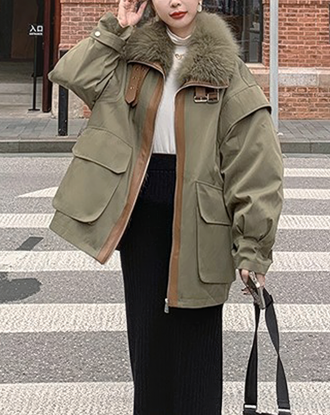 ♀Fur Collar Volume Jacket